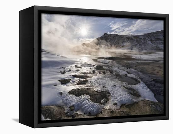Geothermal Area Hverarond with Mudpots, Fumaroles and Sulfatases Near Lake Myvatn and the Ring Road-Martin Zwick-Framed Premier Image Canvas