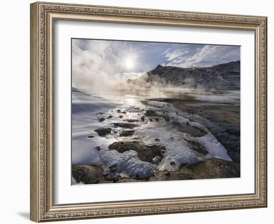 Geothermal Area Hverarond with Mudpots, Fumaroles and Sulfatases Near Lake Myvatn and the Ring Road-Martin Zwick-Framed Photographic Print