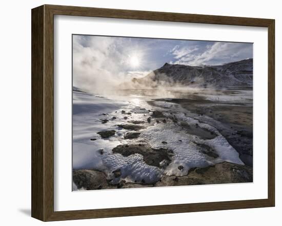 Geothermal Area Hverarond with Mudpots, Fumaroles and Sulfatases Near Lake Myvatn and the Ring Road-Martin Zwick-Framed Photographic Print