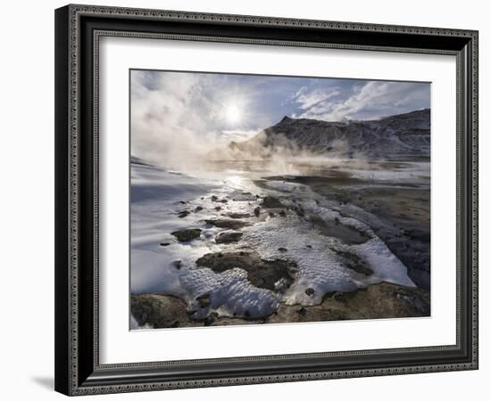 Geothermal Area Hverarond with Mudpots, Fumaroles and Sulfatases Near Lake Myvatn and the Ring Road-Martin Zwick-Framed Photographic Print