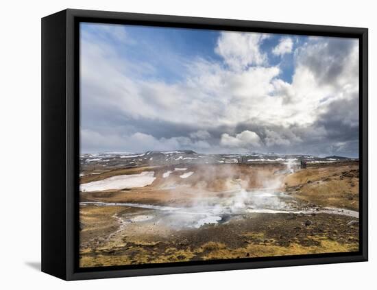 Geothermal Area Seltun Heated by the Volcano Krysuvik on Reykjanes Peninsula During Winter-Martin Zwick-Framed Premier Image Canvas