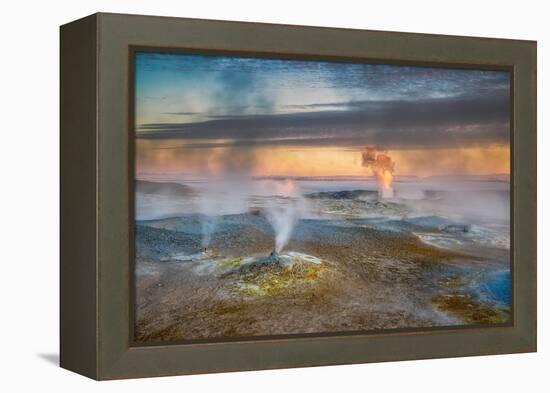 Geothermal Hot Springs, Mud Pots and Fumaroles, Namaskard Close to Lake Myvatn, Northern, Iceland-Ragnar Th Sigurdsson-Framed Premier Image Canvas