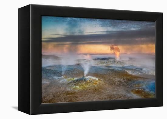 Geothermal Hot Springs, Mud Pots and Fumaroles, Namaskard Close to Lake Myvatn, Northern, Iceland-Ragnar Th Sigurdsson-Framed Premier Image Canvas