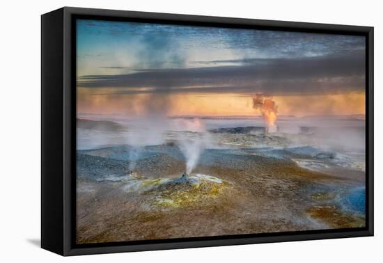 Geothermal Hot Springs, Mud Pots and Fumaroles, Namaskard Close to Lake Myvatn, Northern, Iceland-Ragnar Th Sigurdsson-Framed Premier Image Canvas