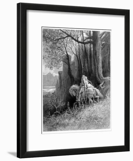 Geraint and Enid Ride Away, Illustration from 'Idylls of the King' by Alfred Tennyson-Gustave Doré-Framed Giclee Print