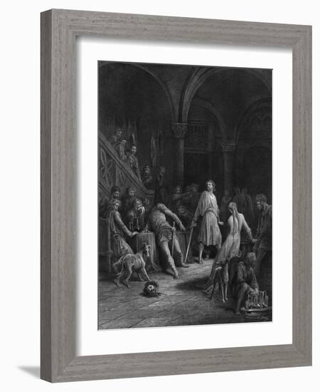 Geraint Slays Lord Doorm-Gustave Doré-Framed Art Print