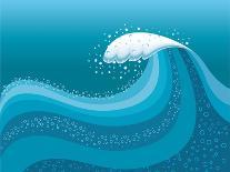 Blue Dolphins Jumping In Sea In Summer Day-GeraKTV-Art Print