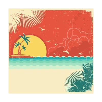 Blue Lagoon by Scott Westmorland Woody Seascape Palm Trees Paper Print