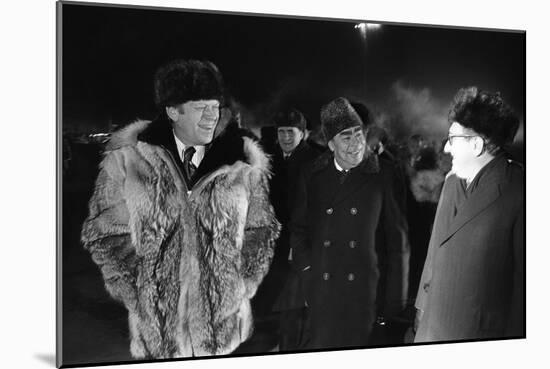 Gerald Ford, Leonid Brezhnev, and Henry Kissinger at Vladivostok Summit, 1974-null-Mounted Photo