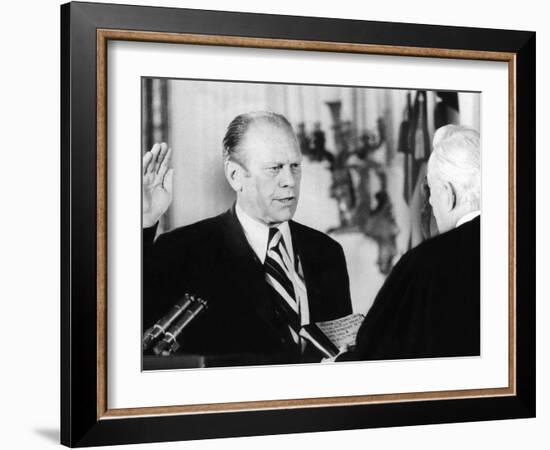 Gerald Ford Takes the Oath of Office as the 38th President of the United States-null-Framed Photo