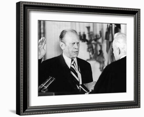 Gerald Ford Takes the Oath of Office as the 38th President of the United States-null-Framed Photo