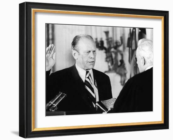 Gerald Ford Takes the Oath of Office as the 38th President of the United States-null-Framed Photo