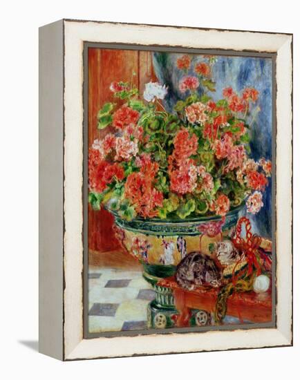 Geraniums and Cats, 1881-Pierre-Auguste Renoir-Framed Premier Image Canvas