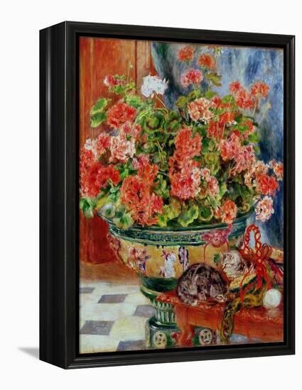 Geraniums and Cats, 1881-Pierre-Auguste Renoir-Framed Premier Image Canvas