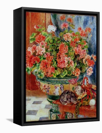 Geraniums and Cats, 1881-Pierre-Auguste Renoir-Framed Premier Image Canvas