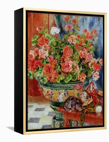 Geraniums and Cats, 1881-Pierre-Auguste Renoir-Framed Premier Image Canvas