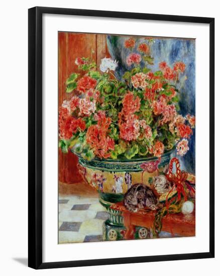 Geraniums and Cats, 1881-Pierre-Auguste Renoir-Framed Giclee Print