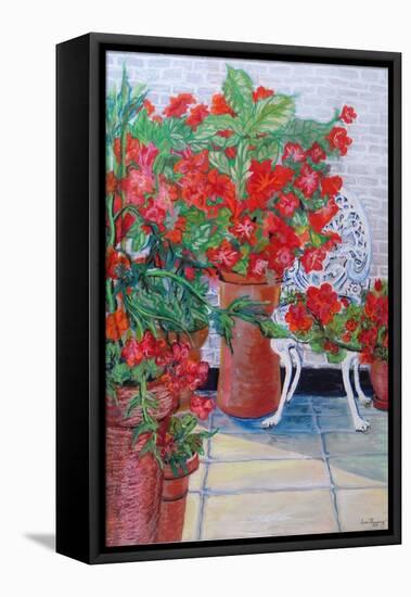 Geraniums and Petunias on the Terrace, 2011-Joan Thewsey-Framed Premier Image Canvas