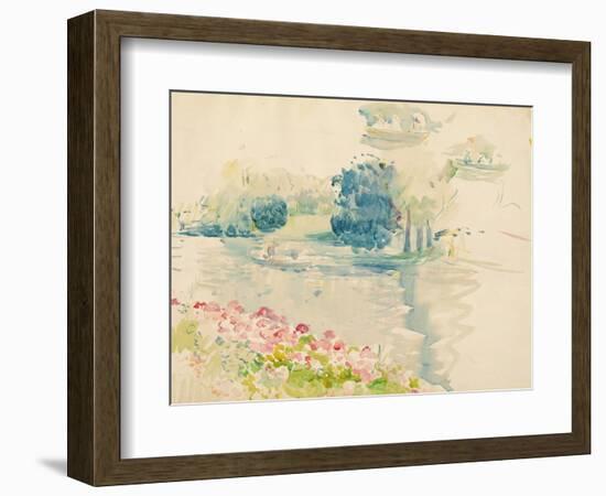 Geraniums by the Lake, 1893 (W/C on Paper)-Berthe Morisot-Framed Giclee Print