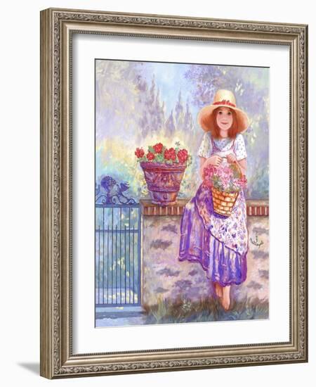 Geraniums - Garden Gates-Judy Mastrangelo-Framed Giclee Print