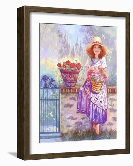 Geraniums - Garden Gates-Judy Mastrangelo-Framed Giclee Print