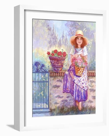 Geraniums - Garden Gates-Judy Mastrangelo-Framed Giclee Print