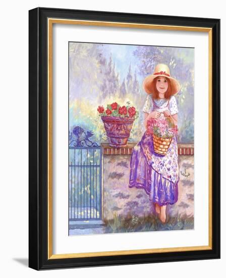 Geraniums - Garden Gates-Judy Mastrangelo-Framed Giclee Print