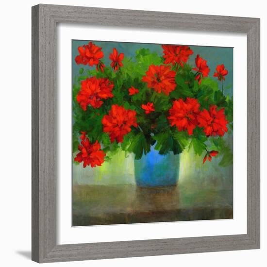 Geraniums I-Sheila Finch-Framed Art Print