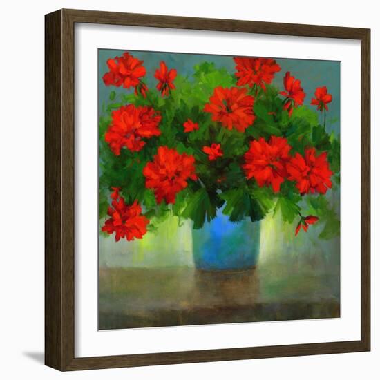 Geraniums I-Sheila Finch-Framed Art Print