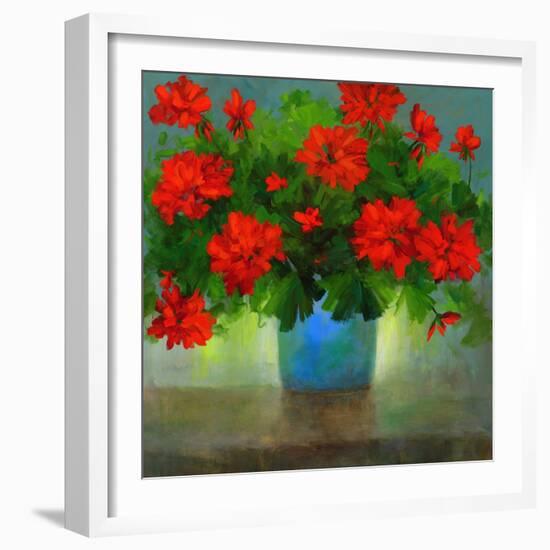 Geraniums I-Sheila Finch-Framed Art Print