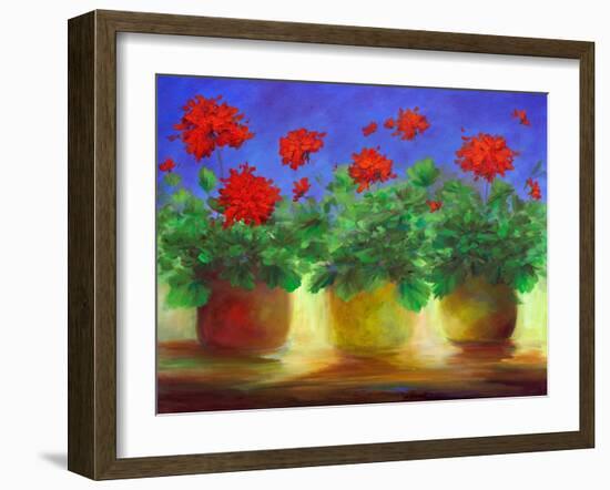 Geraniums II-Sheila Finch-Framed Art Print