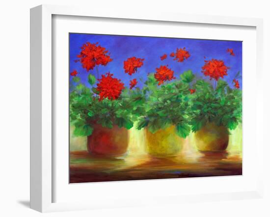 Geraniums II-Sheila Finch-Framed Art Print