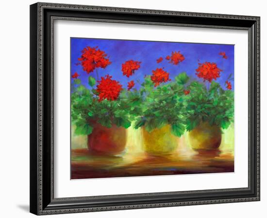 Geraniums II-Sheila Finch-Framed Art Print