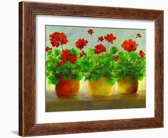 Geraniums III-Sheila Finch-Framed Art Print