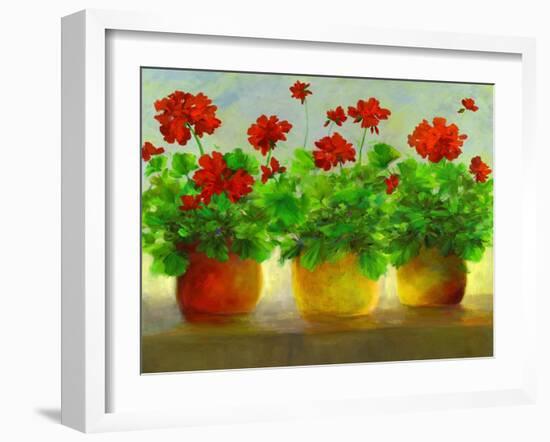 Geraniums III-Sheila Finch-Framed Art Print