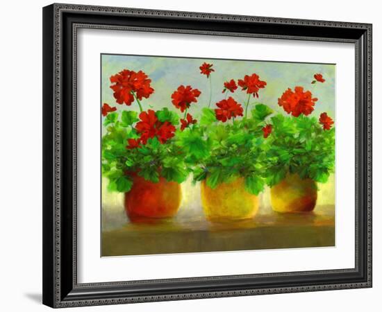 Geraniums III-Sheila Finch-Framed Art Print