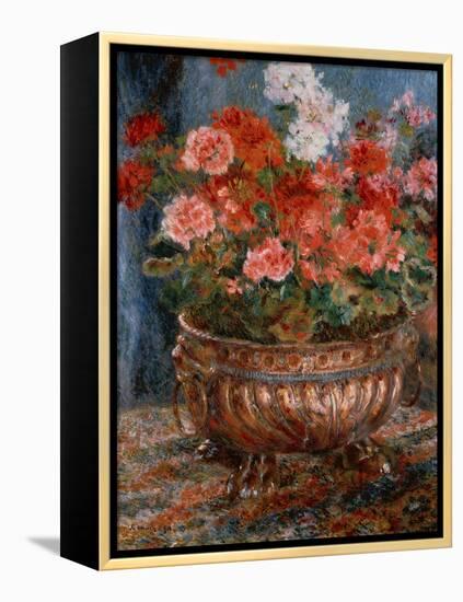 Geraniums in a Copper Basin, 1880 by Renoir-Pierre Auguste Renoir-Framed Premier Image Canvas