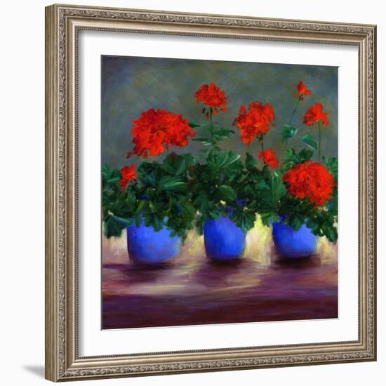 Geraniums V-Sheila Finch-Framed Art Print