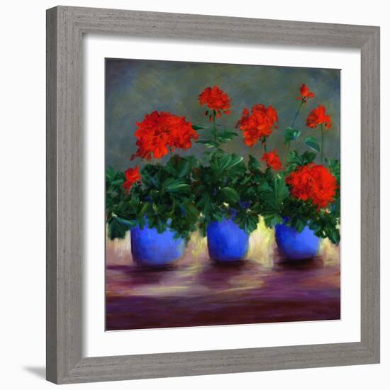 Geraniums V-Sheila Finch-Framed Art Print