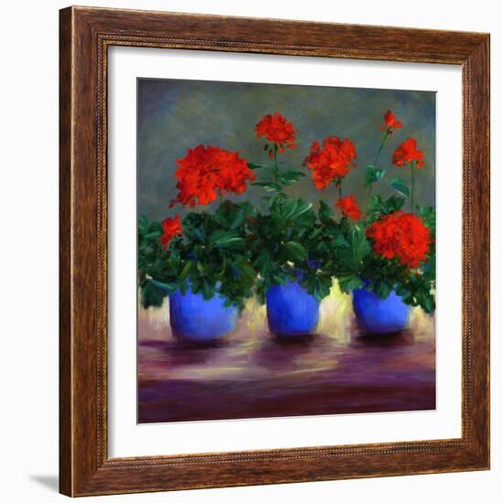 Geraniums V-Sheila Finch-Framed Art Print