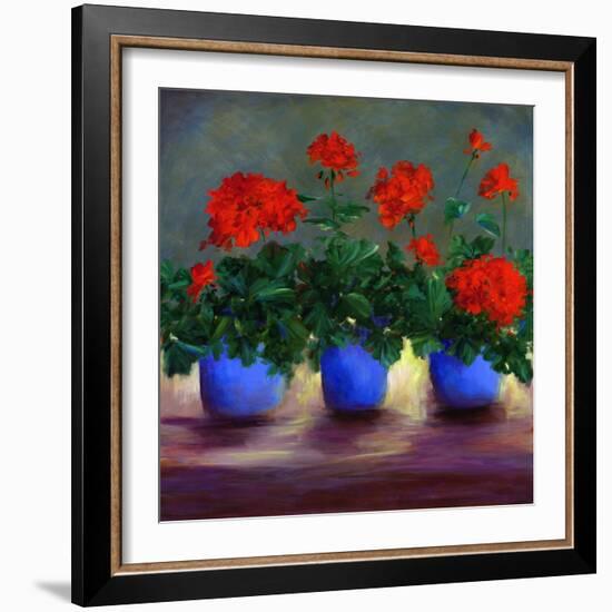 Geraniums V-Sheila Finch-Framed Art Print