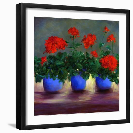 Geraniums V-Sheila Finch-Framed Art Print