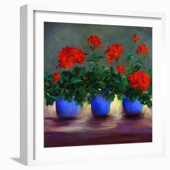 Geraniums V-Sheila Finch-Framed Art Print