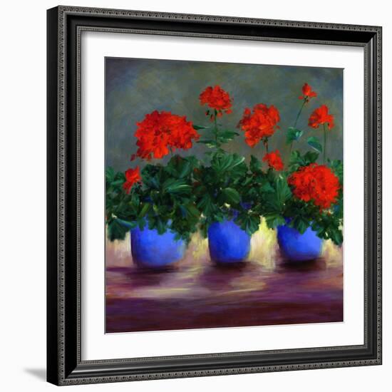 Geraniums V-Sheila Finch-Framed Art Print