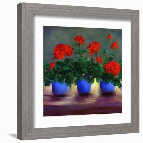 Geraniums V-Sheila Finch-Framed Art Print