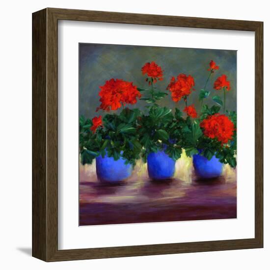 Geraniums V-Sheila Finch-Framed Art Print