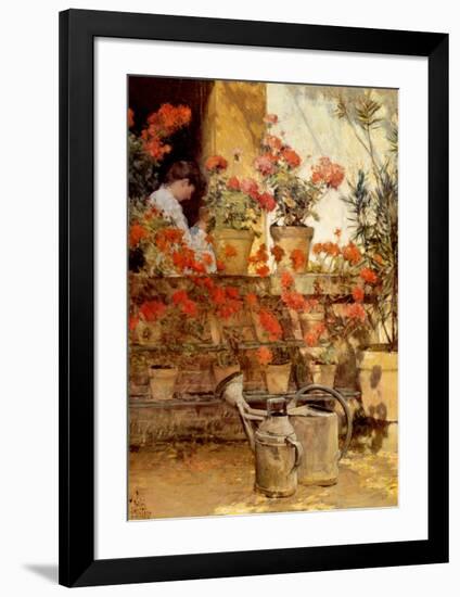 Geraniums-Childe Hassam-Framed Art Print