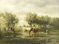 Cows in the Meadow-Gerard Bilders-Stretched Canvas