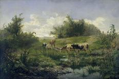 Cows in the Meadow-Gerard Bilders-Stretched Canvas