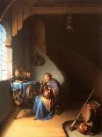 Girl with Oil Lamp at a Window-Gerard Dou-Art Print